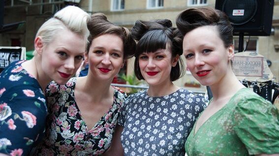 Fitting into the perfect car for a vintage fair